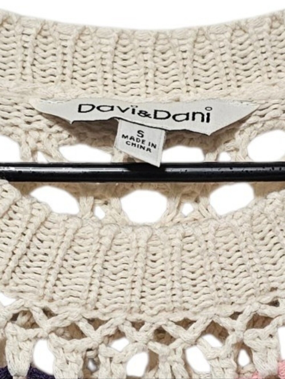 Davi & Dani Women's Granny Square Crotched Knit Bell Sleeve Sweater Size S - Picture 4 of 7